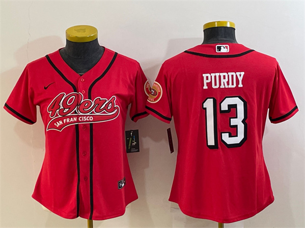 Youth San Francisco 49ers #13 Brock Purdy New Red With Patch Cool Base Stitched Baseball Jersey